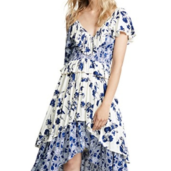 NWT MISA Liv Floral-Print Ruffle High-Low - Picture 4 of 8